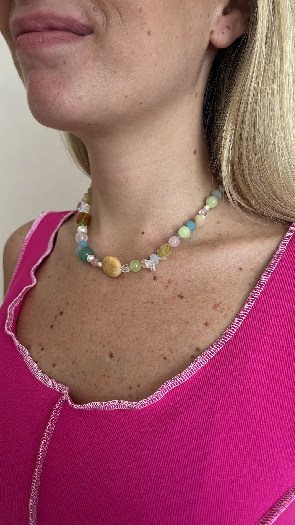 Amira 4 - Pearl and Gemstone Necklace