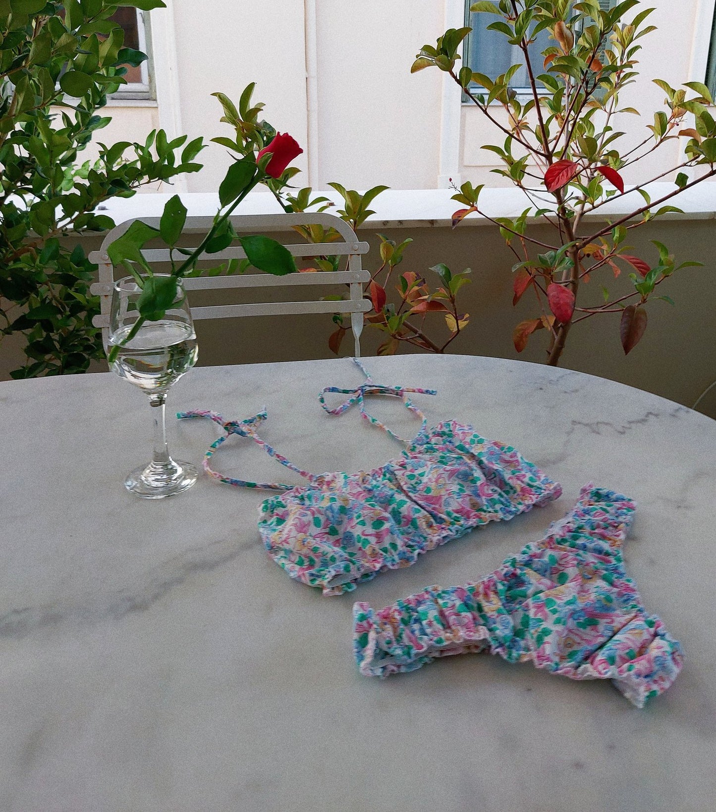 Mia - Sweet Floral Mix - Top & Thong Set